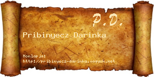 Pribinyecz Darinka névjegykártya
